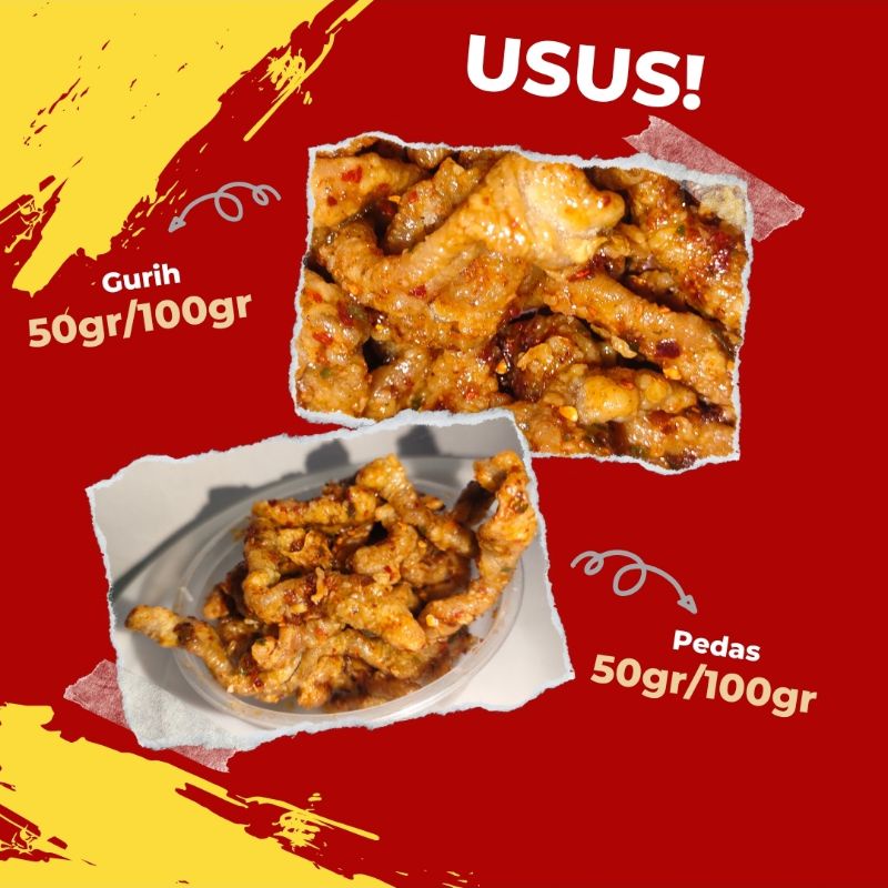 

CEMILAN USUS KRISPI ASIN, PEDAS 50/100gr