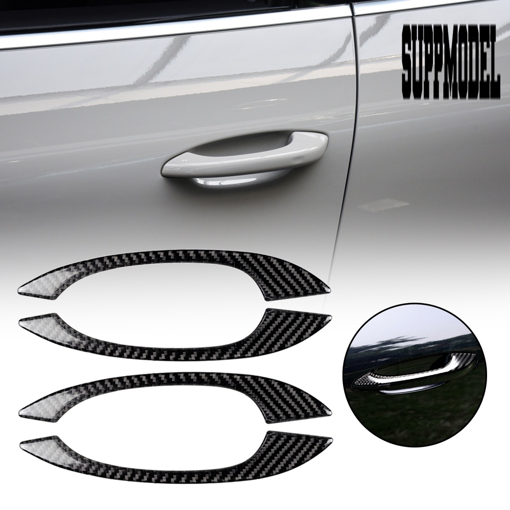 4pcs Stiker Handle Pintu Mobil Bahan Carbon Fiber Tahan Air Untuk Porsche Macan 2014-2021