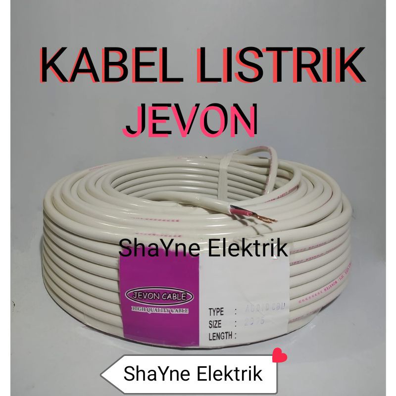 Kabel Listrik 2x0.75 Kabel Serabut Putih JEVON Hyo