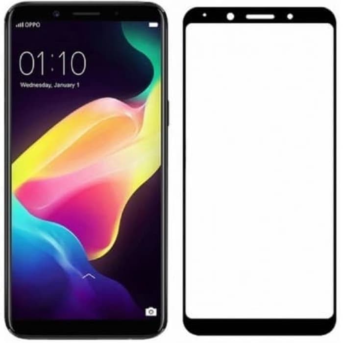 Tempered Glass Full Cover For oppo F5 - Black