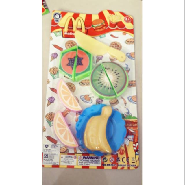 Mainan buah potong mika