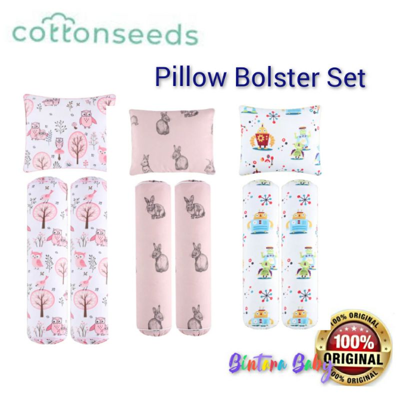 Cottonseeds Pillow Bolster Set / Guling Bantal Bayi Perlengkapan Newborn Baby Set