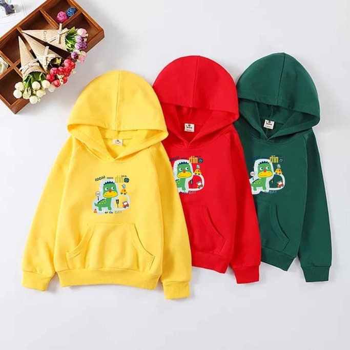 Sweater Hoodie Anak Dino Sweater Fleece Baju Anak Kekinian Murah Unisex