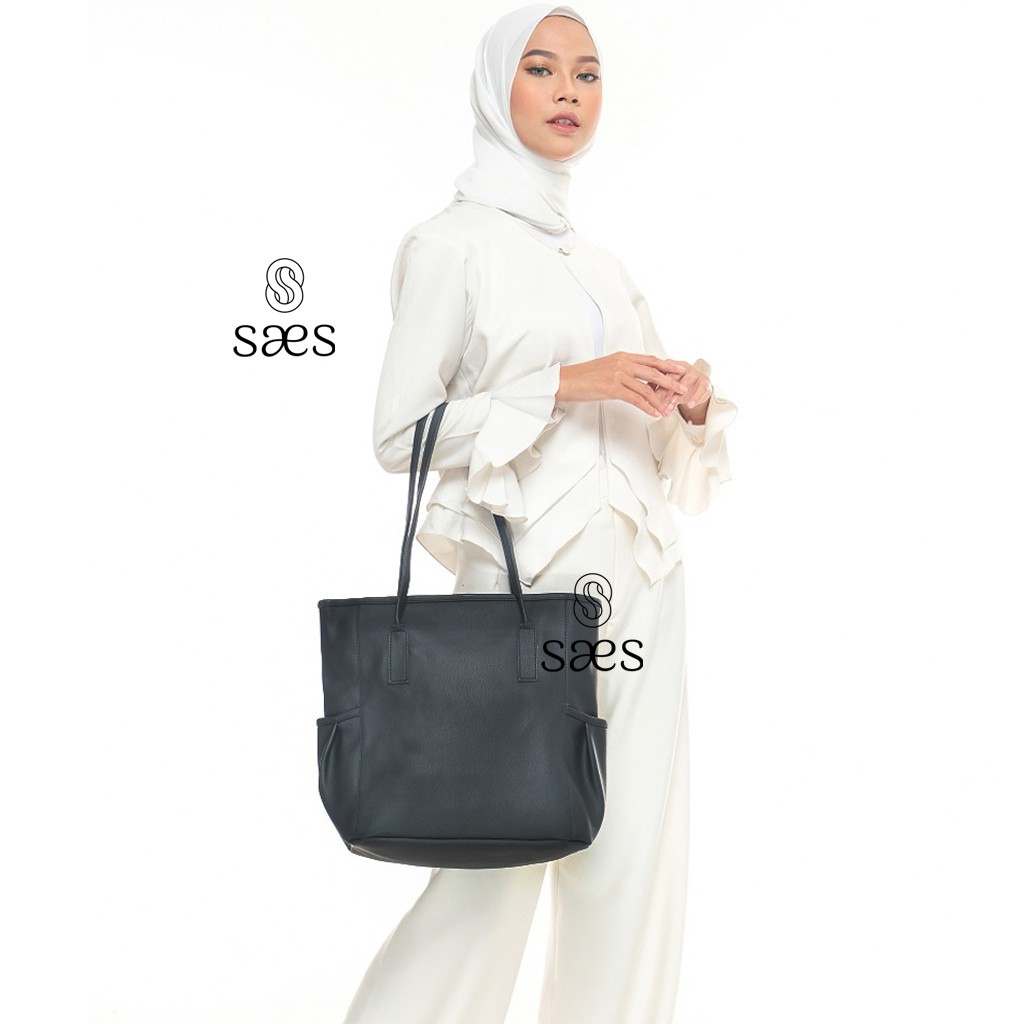 Tote Bag Hitam VINCA Tas Totebag kulit saes id Saes shop 003