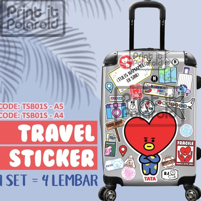 

HOT PROMO BTS BT21 TRAVEL STICKER 4 Lembar stiker koper A5