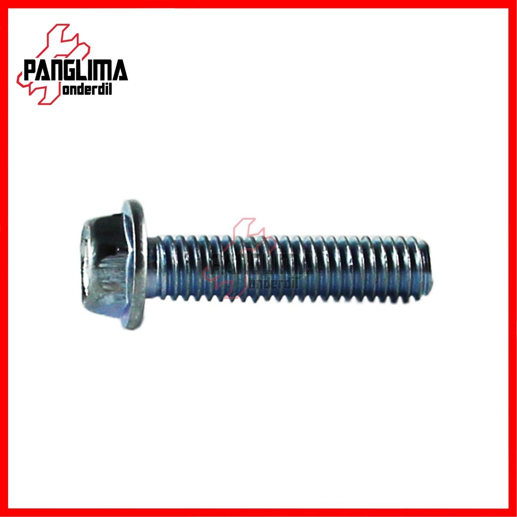 Baut Bolt Flange 6x25-M6x25-6x25-6 x 25-M6 K8-Kunci 8 Baud Topi