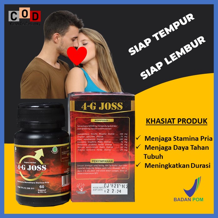 4G-JOSS Kapsul Herbal Obat untuk Stamina dan Vitalitas Pria Atasi Impoten, Lemah Syahwat, dan Ejakul