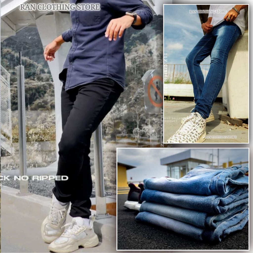 RCS Celana Panjang Jeans Denim Pria Slim Fit 5832 5908 5837 5834 COD - Celana Jeans Pria Lelaki Dewasa Hitam Pensil Slimfit Slim Fit Slimpit Slim Pit Skinny Stretch Street Setrit Strit Karet Melar / Levi/ Jins Panjang / Jens / Lepis / Sepan / Cowok / Cowo