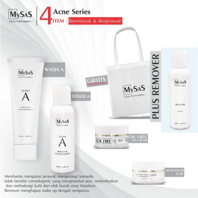 Mysas skincare paket 5 acne skin