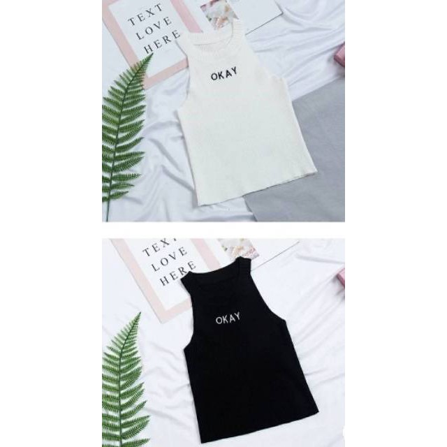 Tank Top Sexy Okay Knit Basic PST EE Tanktop Cewek Polos Murah