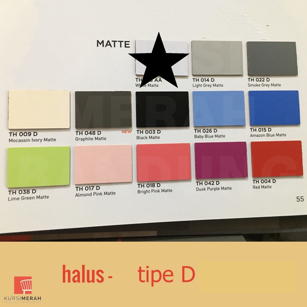 TACO HPL Solid Matte warna halus kode D