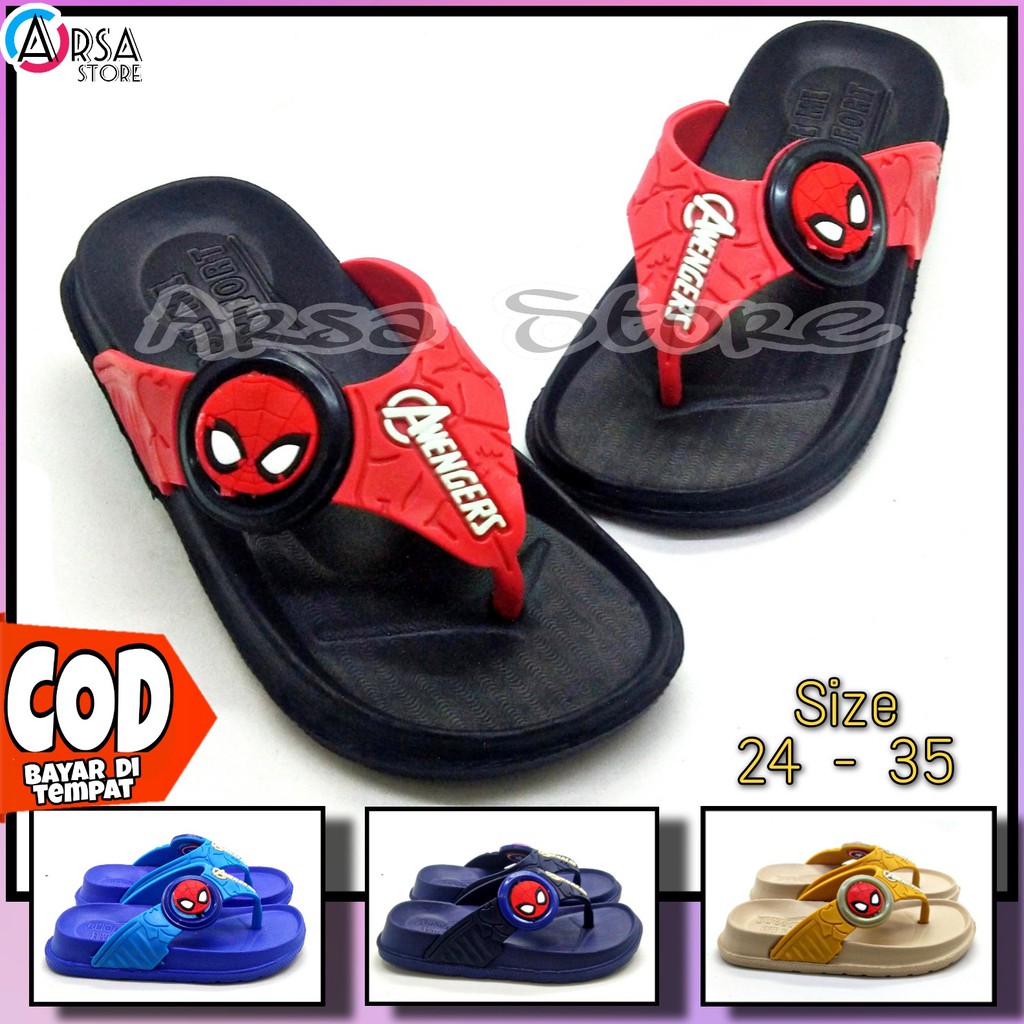 Sandal Jepit Anak Laki Laki / Sandal Capit Anak / Sendal Karet Murah 2 - 8 Tahun / Kado Untuk Anak