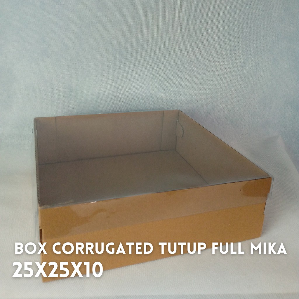 

(20PCS) BOX SOUVENIR, DUS KUE, KEMASAN TUTUP FULL MIKA 25x25x10