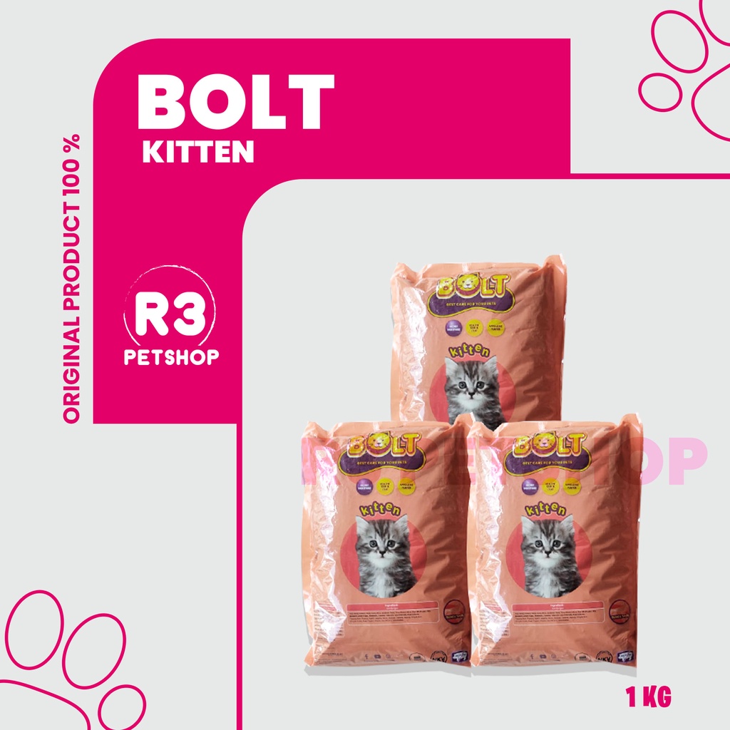 Makanan Kucing murah BOLT Kitten salmon @7bungkus (GRAB GOSEND)