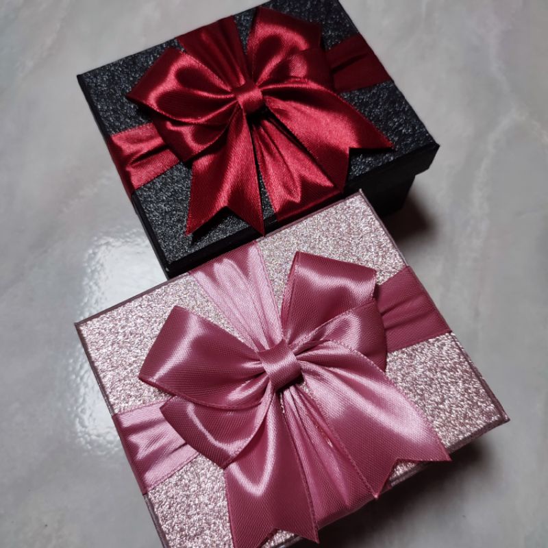 KOTAK KADO GLITTER PINK HARDBOX HAMPERS BOX