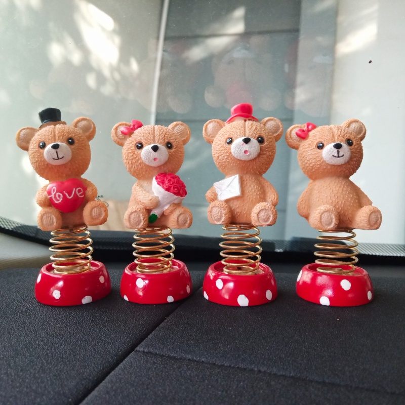 Pajangan Mobil MICKEY MINNIE MOUSE CAT DOGGY BEAR RABBIT MAITREYA Goyang - goyang Coil Series 4 in 1