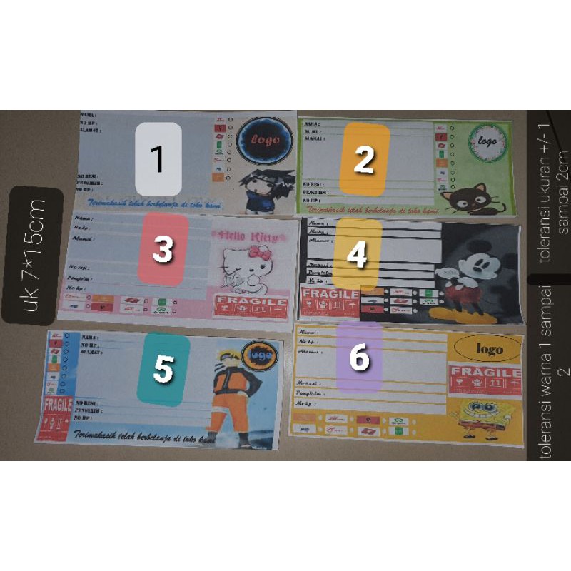 

label pengiriman kecil , sedang , besar