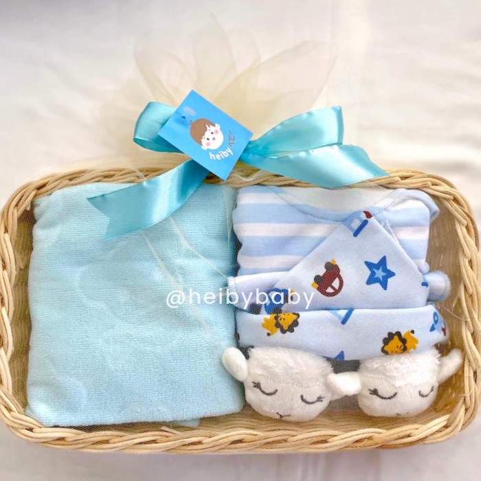 Baby Rattan Hampers / Baby Gift / Kado Bayi / Kado Lahiran (Blue)