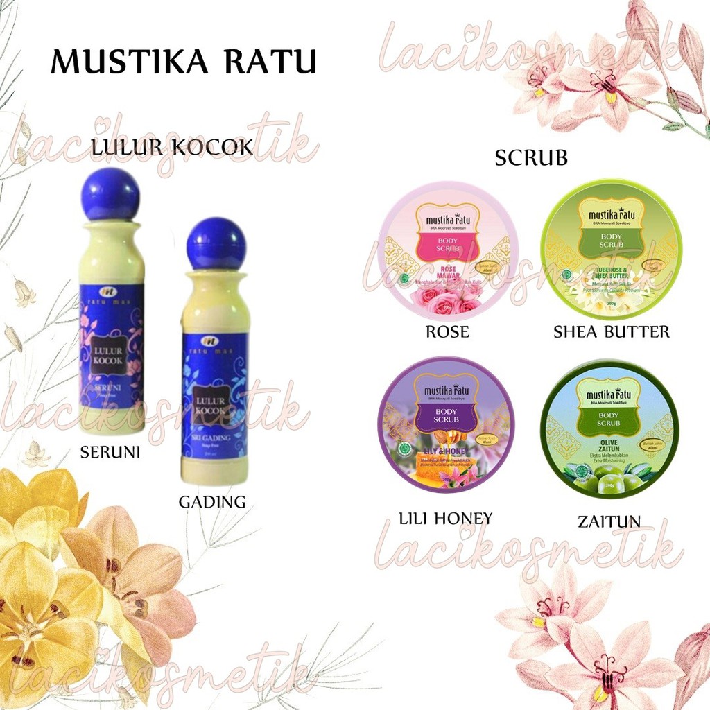 ✨LACIKOSME✨  MUSTIKA RATU LULUR KOCOK RATU MAS - BODY SCRUB BPOM ORIGINAL