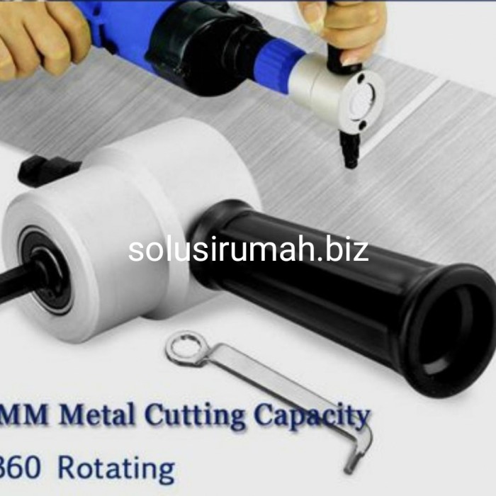 pemotong plat besi I drill nibler cutter 360 double head alat potong