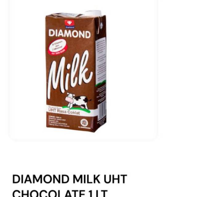 

Diamond susu UHT / susu kotak / pasteurisasi / susu kotak Chocolate 1liter (1 karton = 12 pack)