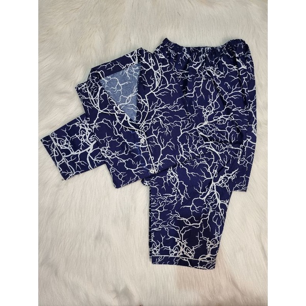 Baju Tidur Piyama Wanita Cewek Pajamas Dewasa Motif Tie Dye PP-PP THUNDER NAVY