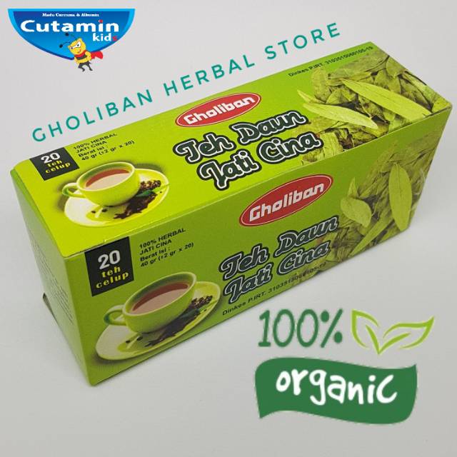 TEH DAUN JATI CINA CELUP/ SEDUH GHOLIBAN HERBAL ISI 20'' ORIGINAL