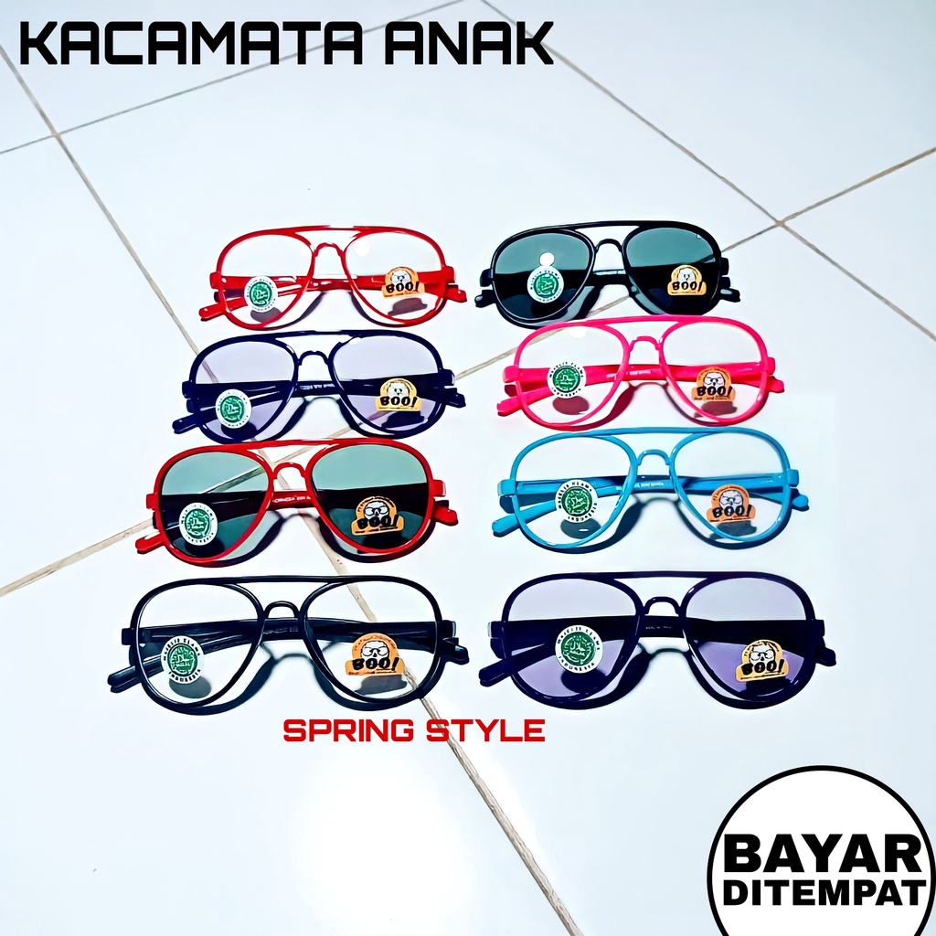 Kacamata anak trendy anak kaca mata lensa lucu keren variasi warna cewek / cowok - (Spring Style)