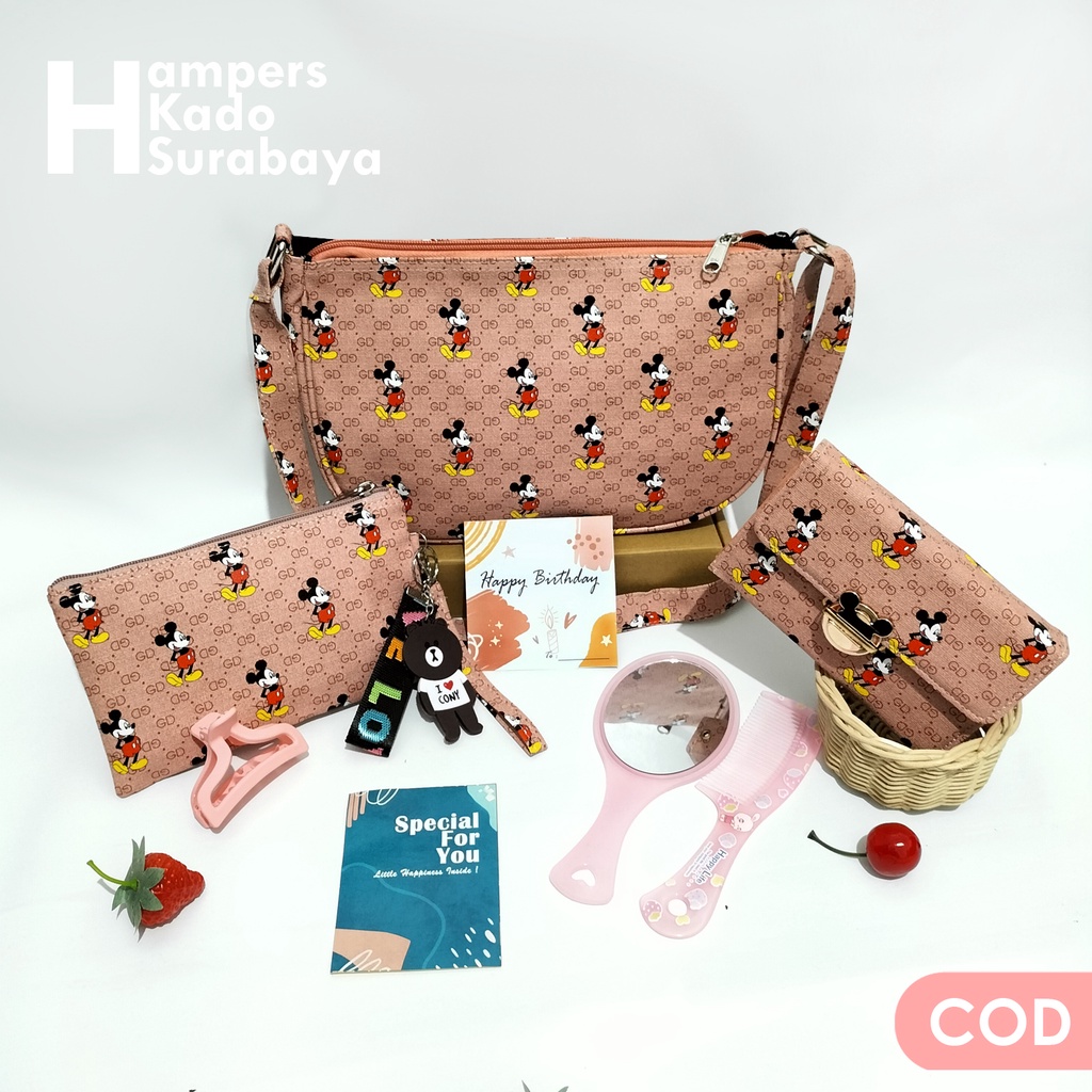 Hampers kado surabaya set kado ulang tahun hampers tas wanita motif lucu birthday gift cewek kado tas murah set set hampers kado anak cewe