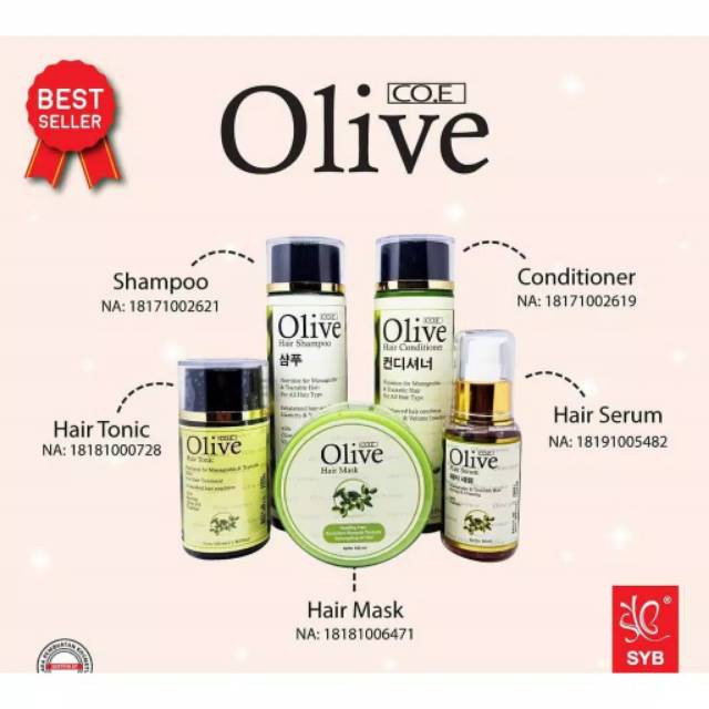 SYB Olive Paket 5in1 Shampo+Kondisioner+Tonic+Masker+Serum l Ampuh Menebalkan &amp; Memanjangkan Rambut