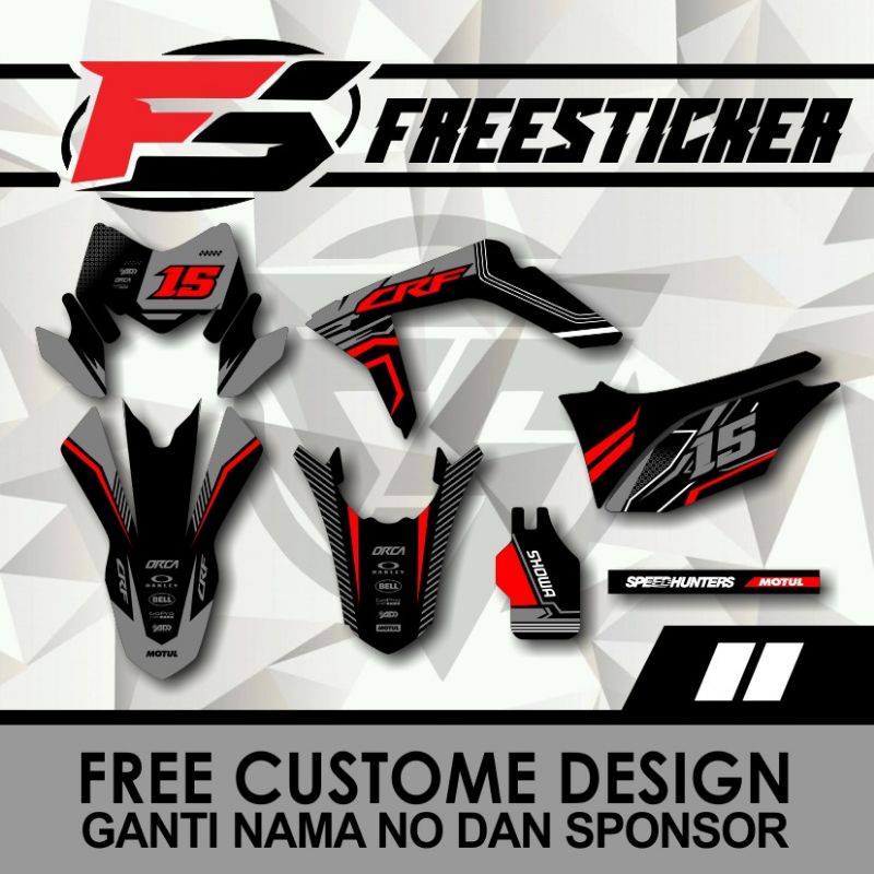 DECAL CRF 150 RED GREY SIMPEL