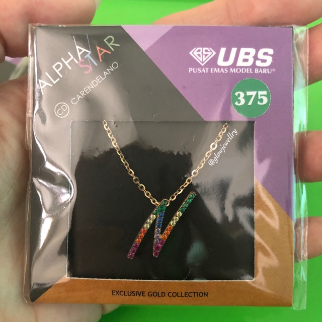 Kalung Huruf Alpha Star Rainbow UBS - N