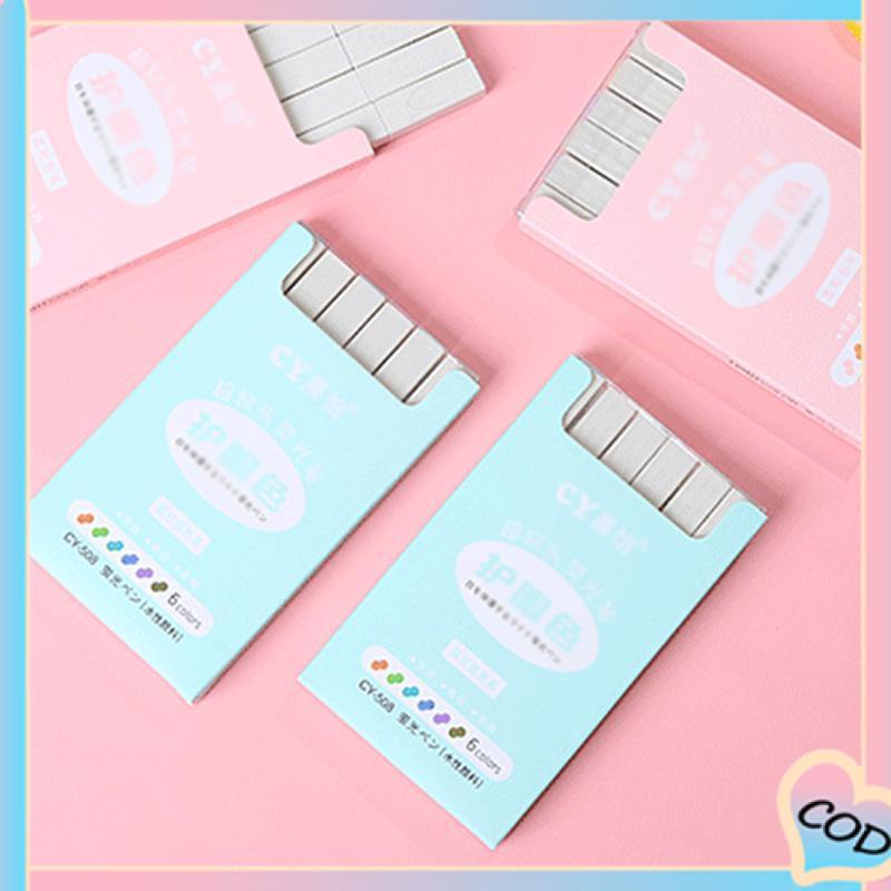 COD❤️COD multicolor pena stabilo siswa 6PCS/set Stabilo / highlighter pastel 6 colors warna-A.one