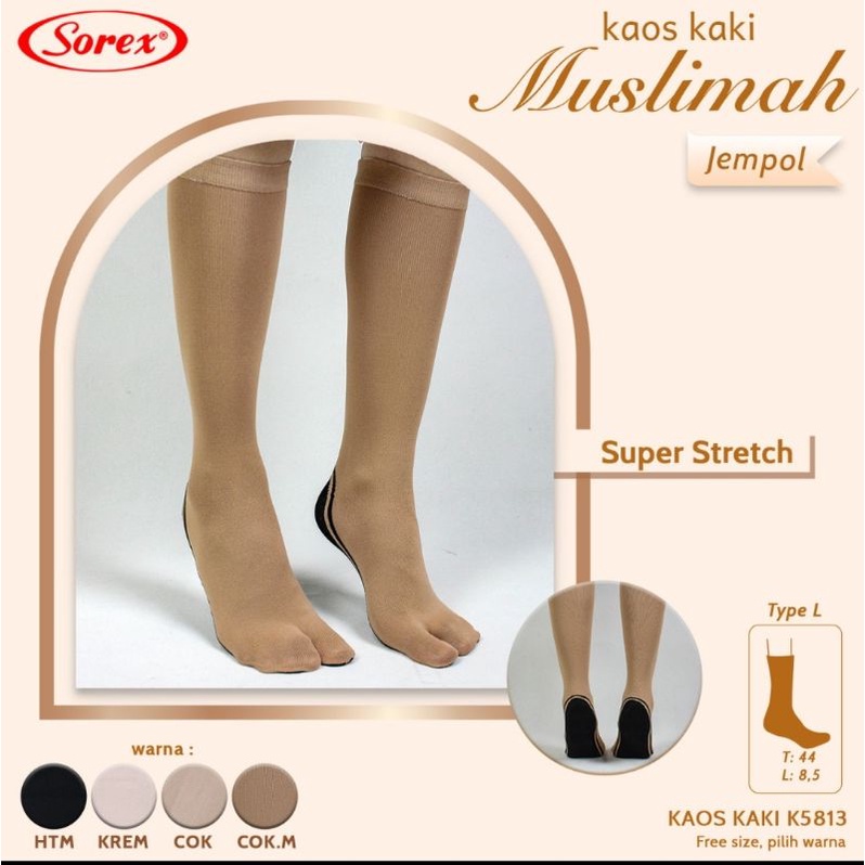 Kaos kaki muslimah jempol Sorex K 5811 - 5812 - 5813