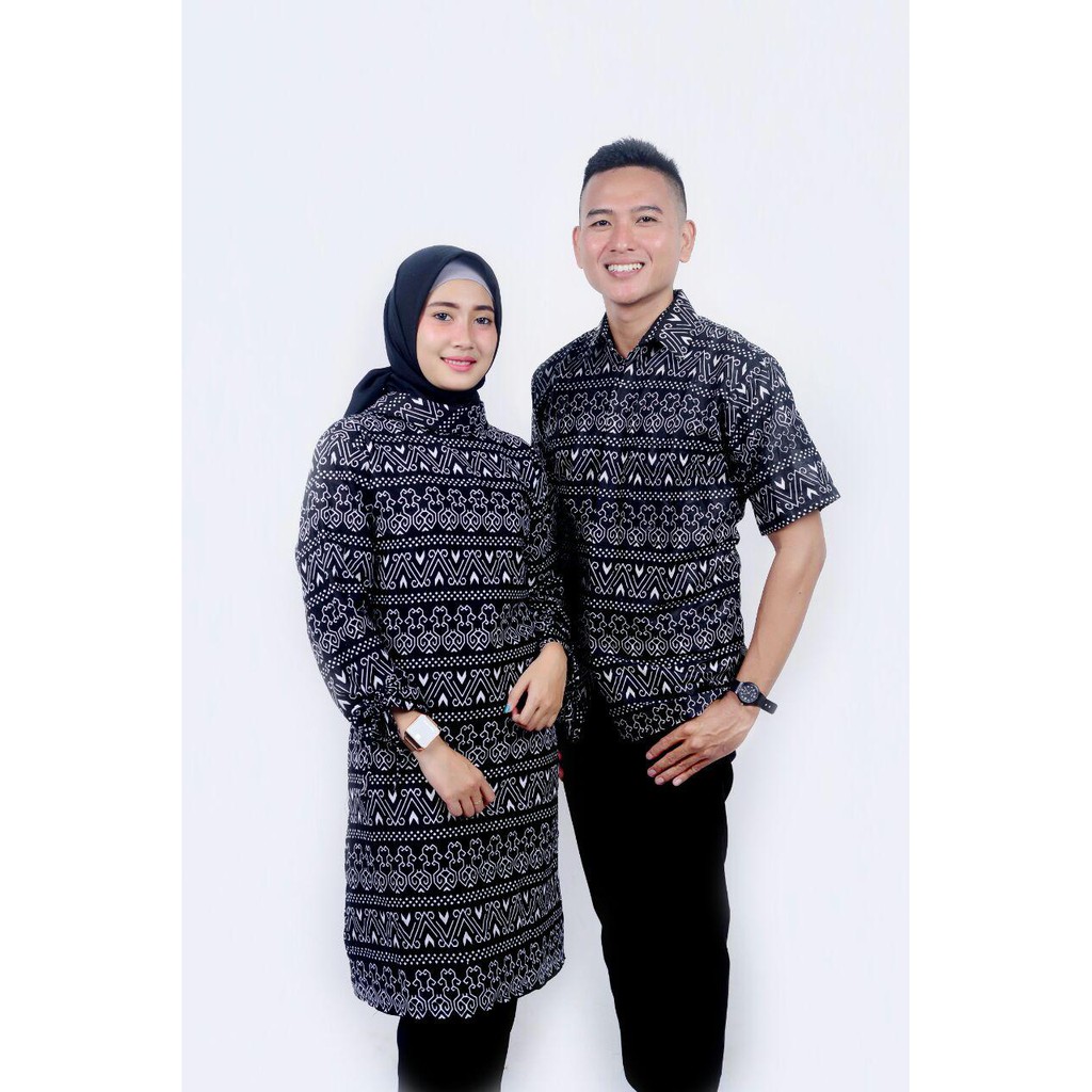 Batik Couple Kemeja Batik Dan Tunik Batik Motiv Terbaru Seragam Guru Dan Kantor Bahan Katun Adem