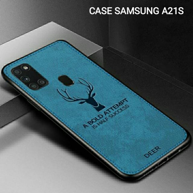 CASE SAMSUNG GALAXY A21S DEER CLOTH ORIGINAL HARD SOFT CASE PREMIUM