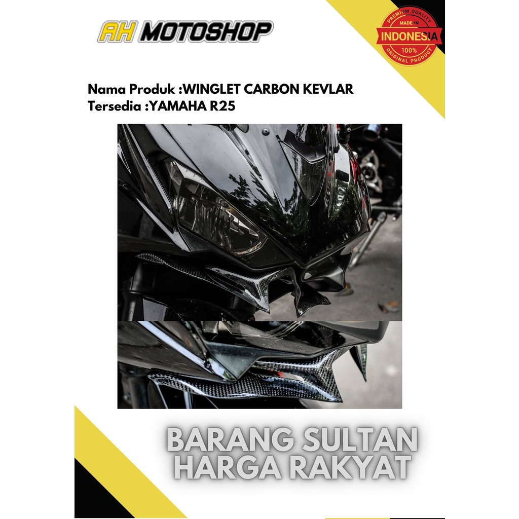 WINGLET KARBON CBR LOKAL WINGLET KARBON KEVLAR K45A VISOR CBR LOKAL DAN R25 AS;LI KEVLAR