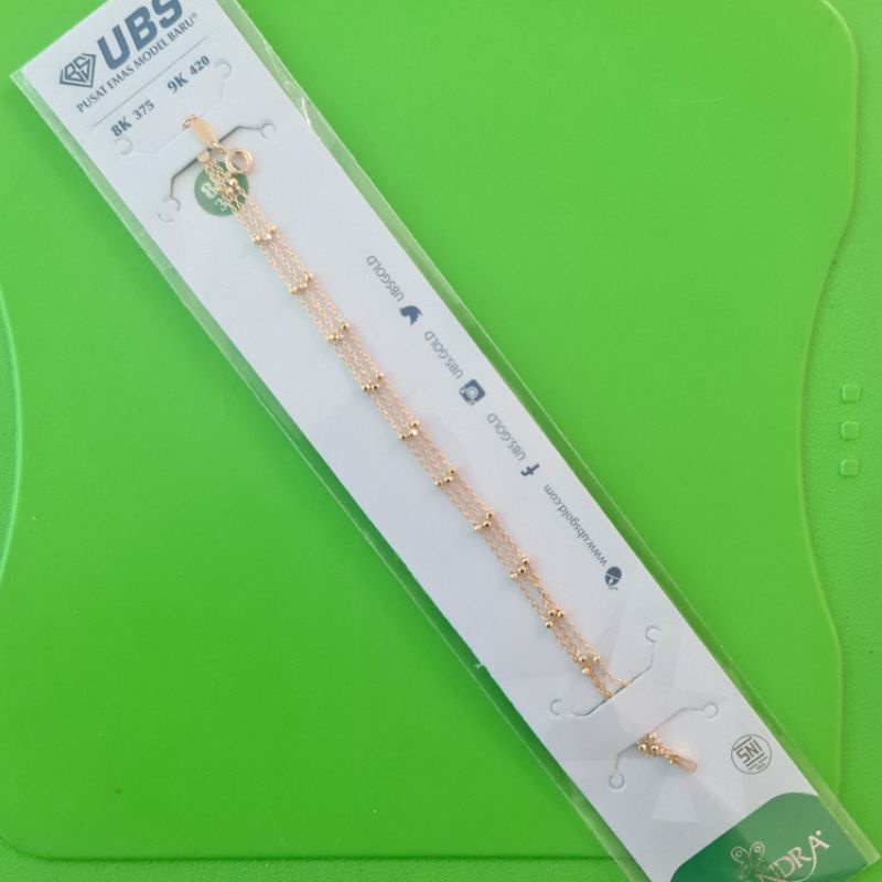 GELANG JEDAR 3 LAYER BOLA KECIL RANTAI SUSUN 3 UBS 375 8K