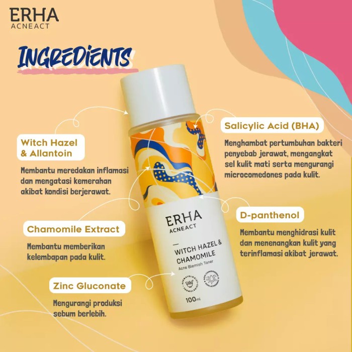 ERHA ACNEACT Witch Hazel &amp; Chamomile Acne Blemish Toner - Toner Wajah