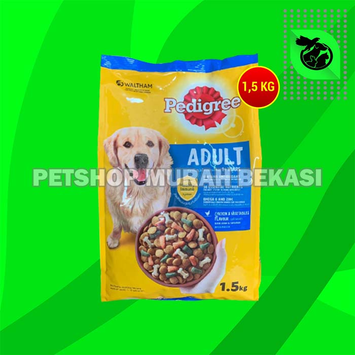 Makanan Anjing Dewasa Pedigree Chicken 1.5 Kg Dog Food Rasa Ayam 1.5kg