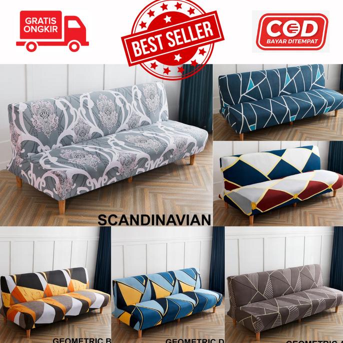 Elastic Vintage Sofa Bed Set Cover Large /Penutup SofaBed ElastisJumbo