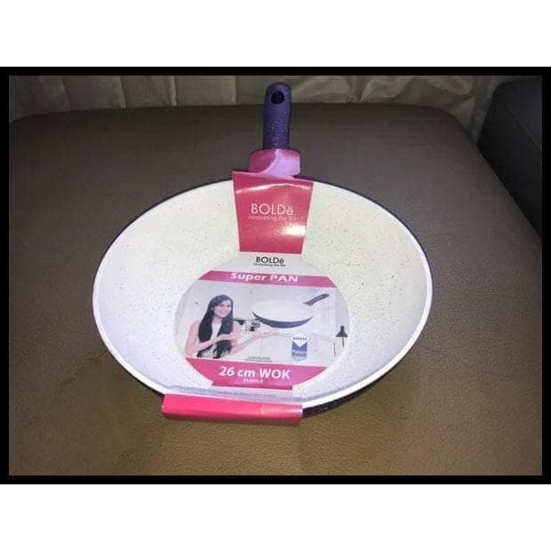 WOK PAN 26CM BOLDE KERAMIK UNGU - SUPERPAN - SUPER PAN - WAJAN