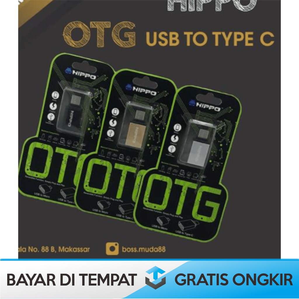 CONVERTER TYPE C HIPPO - ADAPTOR MICRO USB TO TYPE C - OTG MIKRO USB KE TYPE C UNTUK ANDROID SAMSUNG