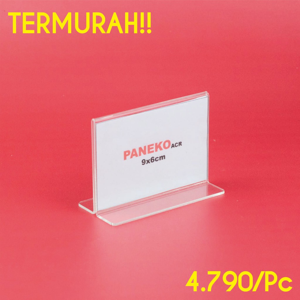 

Tent Card Tegak Akrilik/Acrylic Kartu Nama/Name Desk 6x9 landscape 12 Pcs TERMURAH