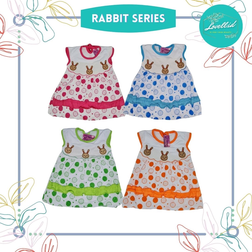 Setelan Baju Bayi / Dress Anak Perempuan Floria Rabbit Series