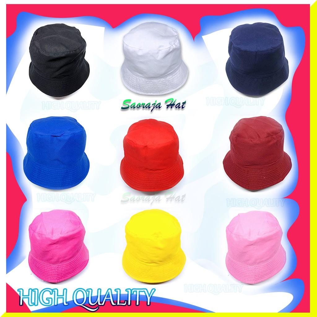 TOPI BUCKET POLOS ANAK HIGH QUALITY