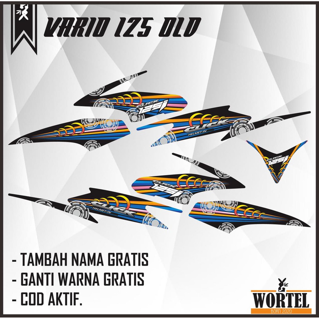 Striping Stiker Lis Decal Motor Vario Techno 125 Abstrak (Tahun 2012/2013/2014/2015/Vario 125 Old)