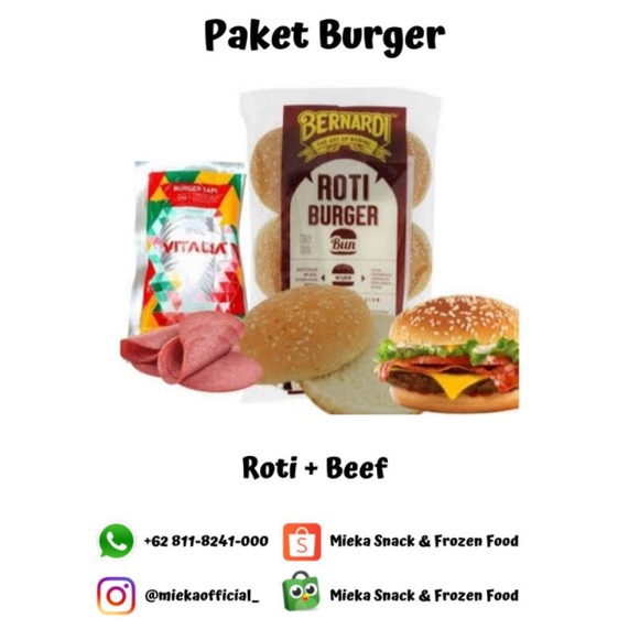 

paket Burger / Roti Burger Dan Beef Vitalia