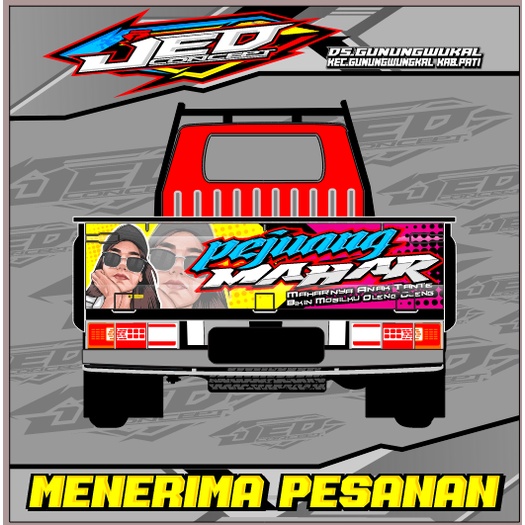 Stiker Decal Pintu Belakang L300 Stiker Bak Belakang