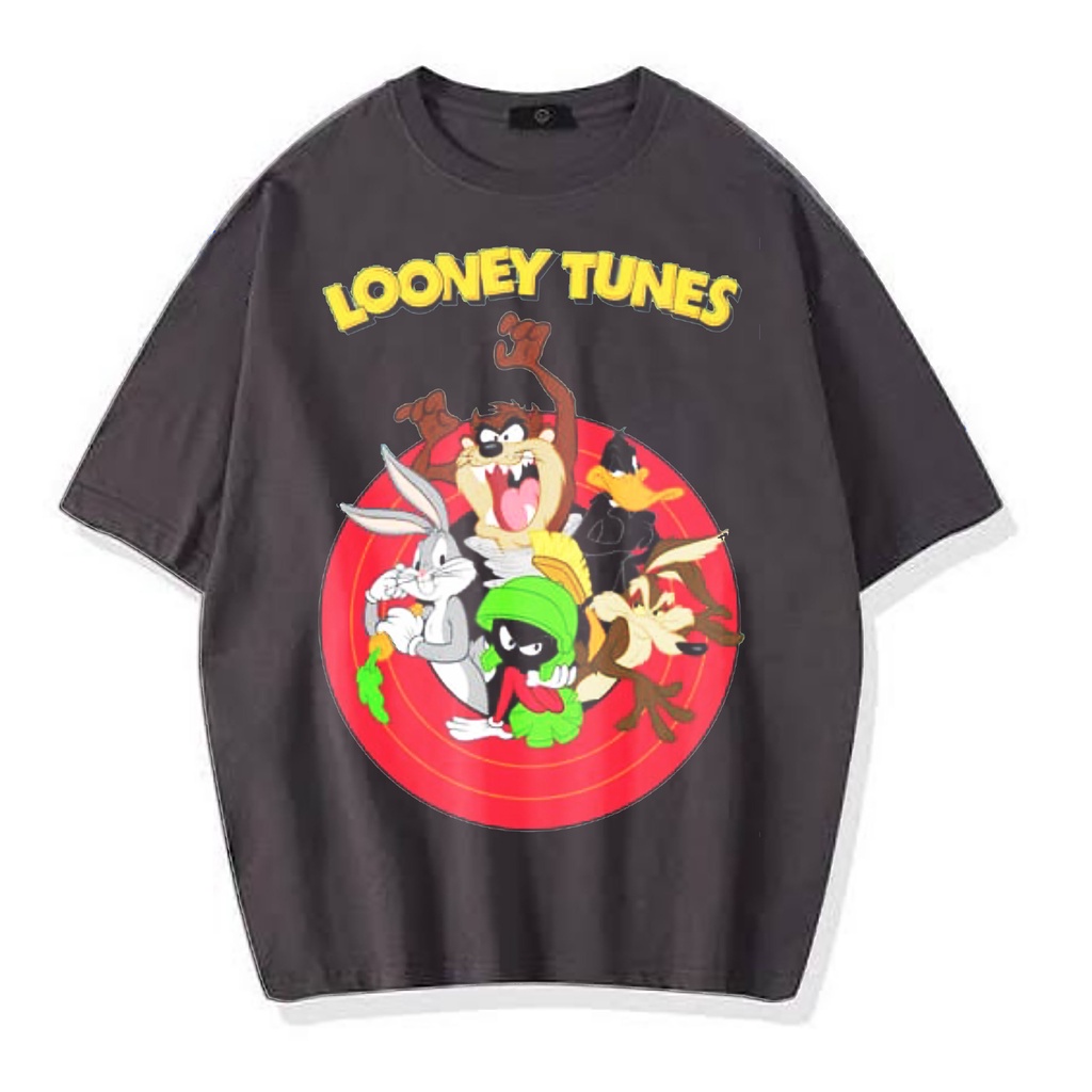 KAOS OVERSIZE LOONEY TUNES VINTAGE TEE ( DARK GREY T-SHIRT )